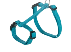 Kattesele+bånd for store katter XL, nylon, Bl-farger. 34-57 cm/13 mm