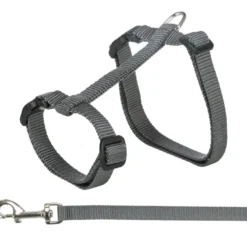 Kattesele+bånd for store katter XL, nylon, Bl-farger. 34-57 cm/13 mm