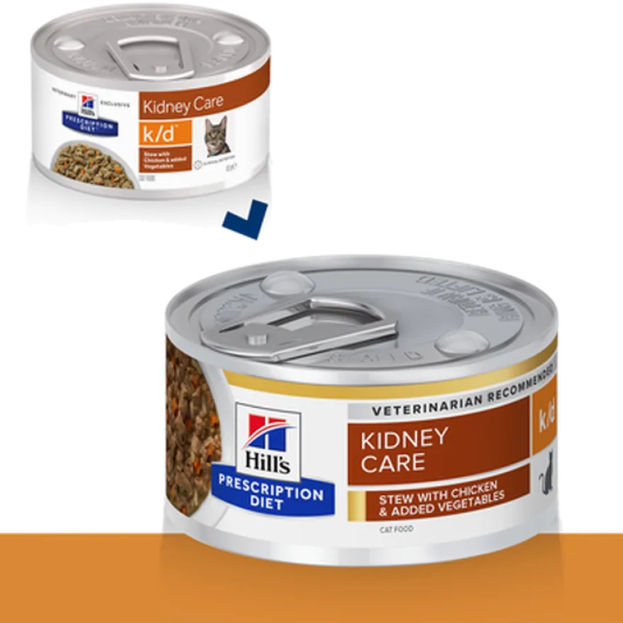 k/d Kidney Care Chicken & Vegetables Stew Canned - Wet Cat Food 82 g x 24