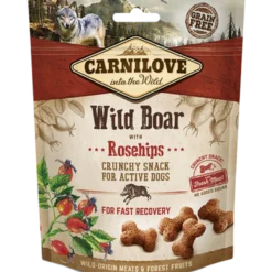 Knasende snacks for hund Villsvin og nyperoser 200 g