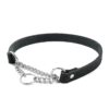 Läderhalsband Hera halvstryp Svart