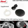 LED-belysningssystem integrert med batteri + USB, svart