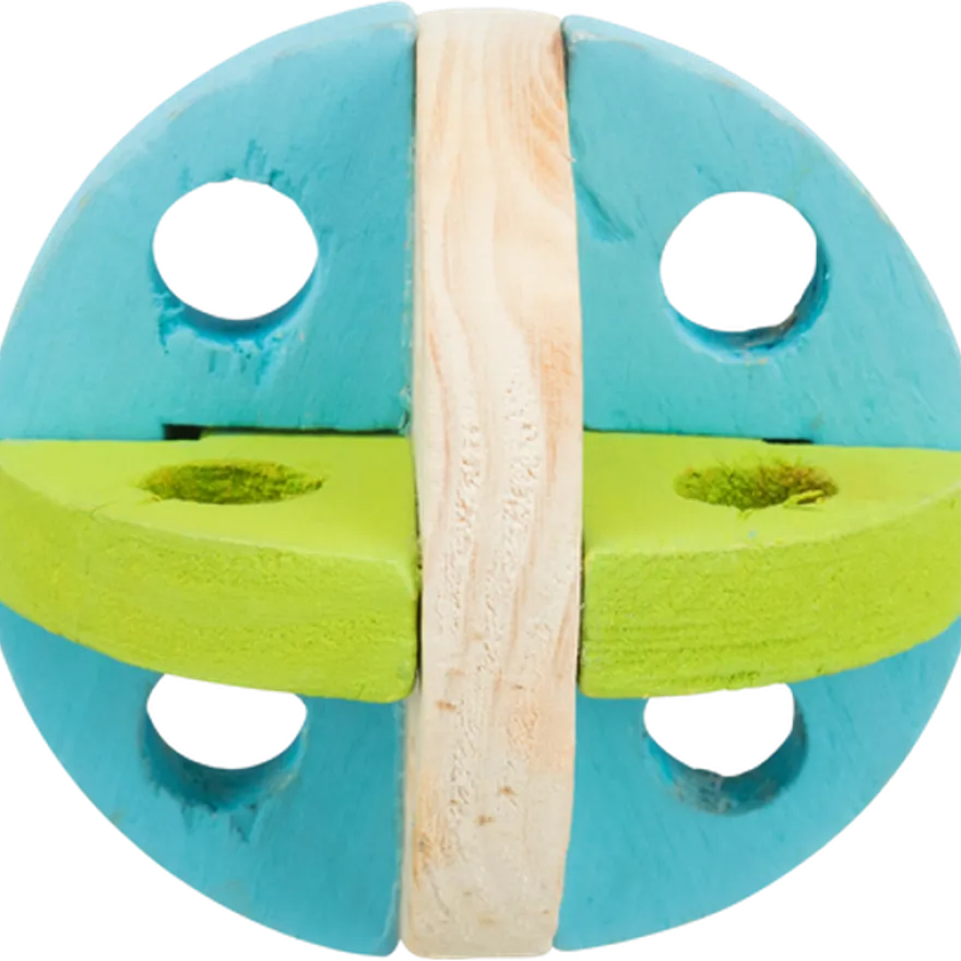 Lek- og snackball i tre som kan fylles for gnagere Mix 8 cm