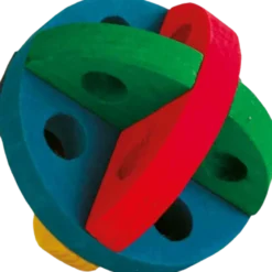 Lek- og snackball i tre som kan fylles for gnagere Mix 8 cm