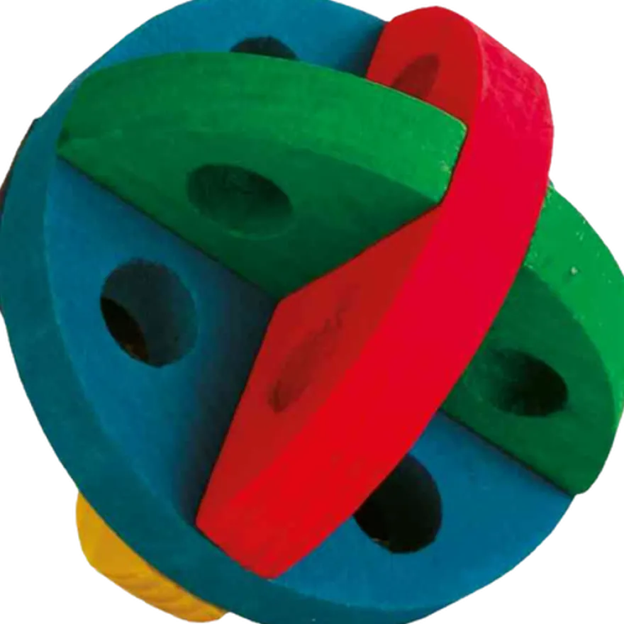 Lek- og snackball i tre som kan fylles for gnagere Mix 8 cm