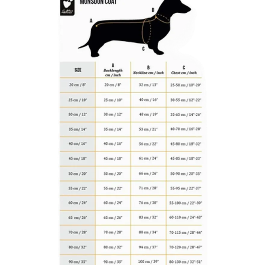 Monsoon Coat - Dog Rain Coat Black 20 cm