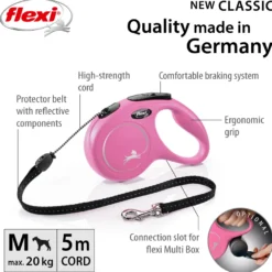 New Classic Cord, 3m, XS, maks 8 kg, Rosa