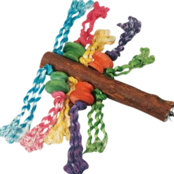 Papegøyeleketøypinne med perler 30 cm