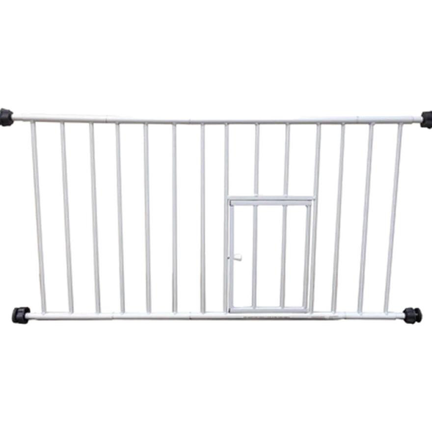 Pet Gate Mini Walk-Through med liten kjæledyrdør Hvit 74-96,5 x 46 cm