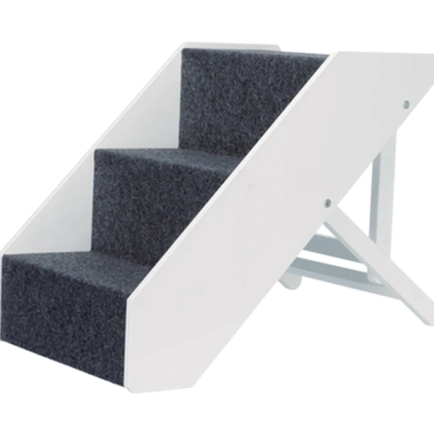 Pet Stairs høydejusterbar hundetrapp hvit 67 x 40 cm
