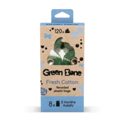 Påfyll av Fresh Cotton biologisk nedbrytbare hundeposer Green 120 poser