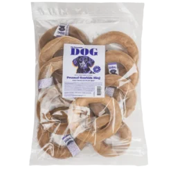 Presset ring av råskinn - naturlig 15 cm, 10-pk