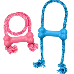 Puppy Goodie Bone med tau XSmall - Blandet farge Rosa/Blå