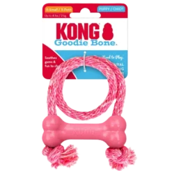 Puppy Goodie Bone med tau XSmall - Blandet farge Rosa/Blå