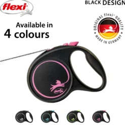 Rullebånd Black Design Cord, 3m, XS, maks 8 kg, Rosa