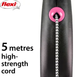 Rullebånd Black Design Cord, 3m, XS, maks 8 kg, Rosa