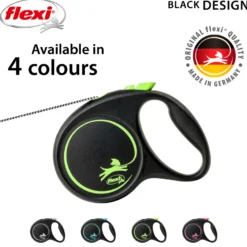 Rullebånd Black Design Cord, 3m, XS, maks 8kg, Grønn