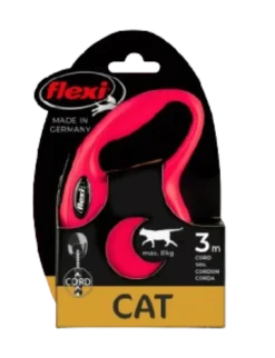 Rullebånd New Classic Cat Cord, 3m, XS, maks 8 kg, rød