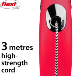 Rullebånd New Classic Cat Cord, 3m, XS, maks 8 kg, rød