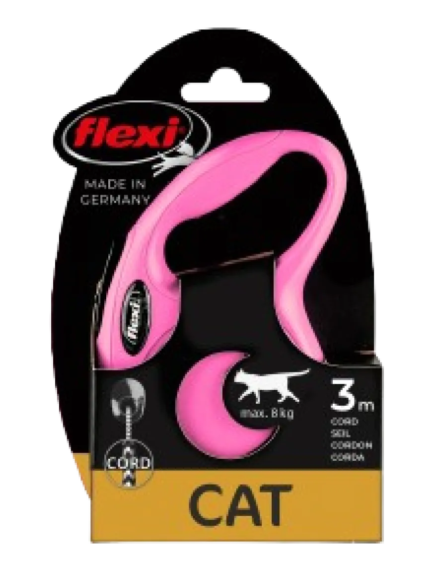 Rullebånd New Classic Cat Cord, 3m, XS, maks 8 kg, Rosa