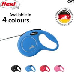 Rullebånd New Classic Cat Cord, 3m, XS, maks 8 kg, Blå