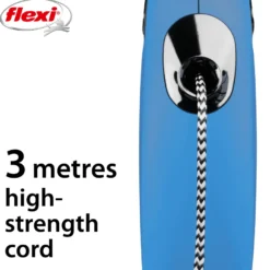 Rullebånd New Classic Cat Cord, 3m, XS, maks 8 kg, Blå