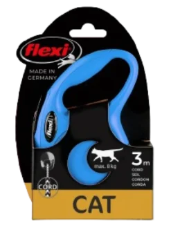 Rullebånd New Classic Cat Cord, 3m, XS, maks 8 kg, Blå
