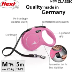 Rullebånd New Classic Tape, 3m, XS, maks 12 kg, Rosa