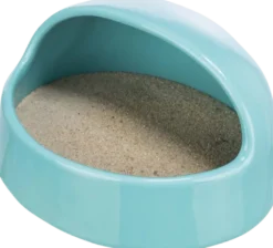 Sandbad, mus/hamster, keramikk, 16 × 8 × 14 cm, turkis