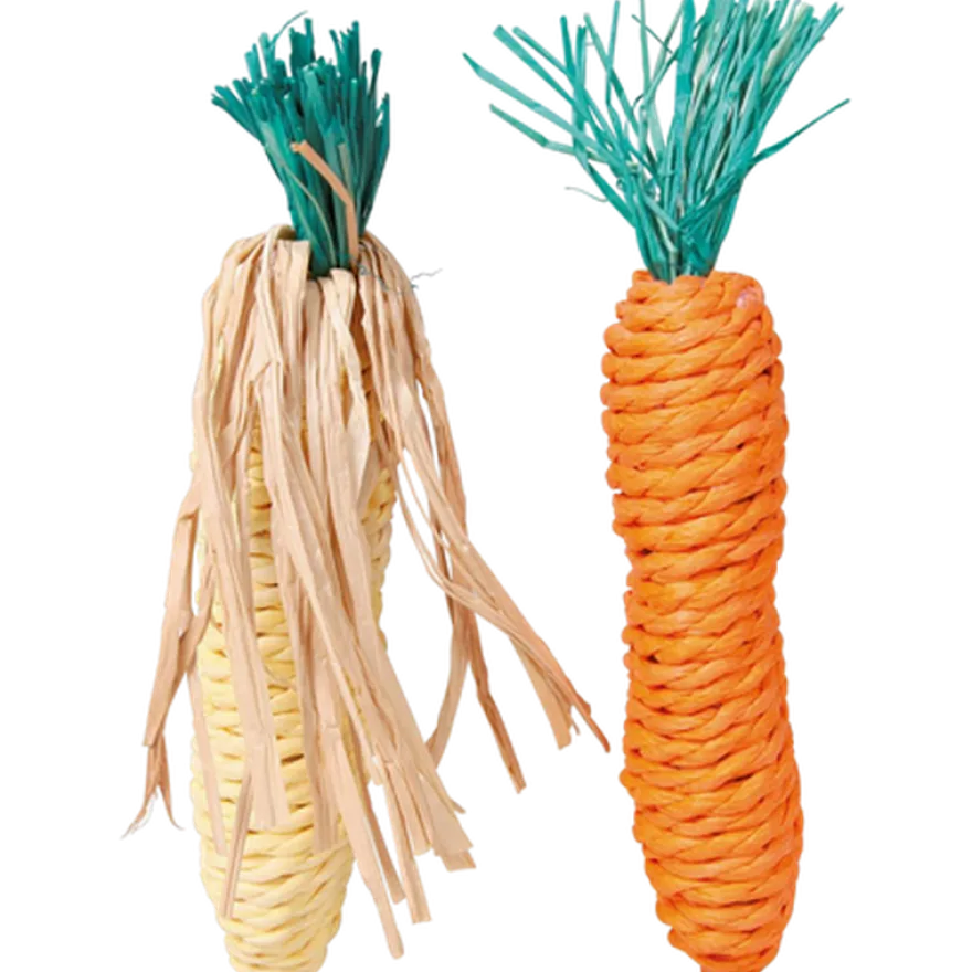 Sett med Stray Toys mais- og gulrotblanding 15 cm