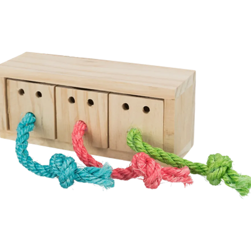 Snackkube i tre, brun 16 cm