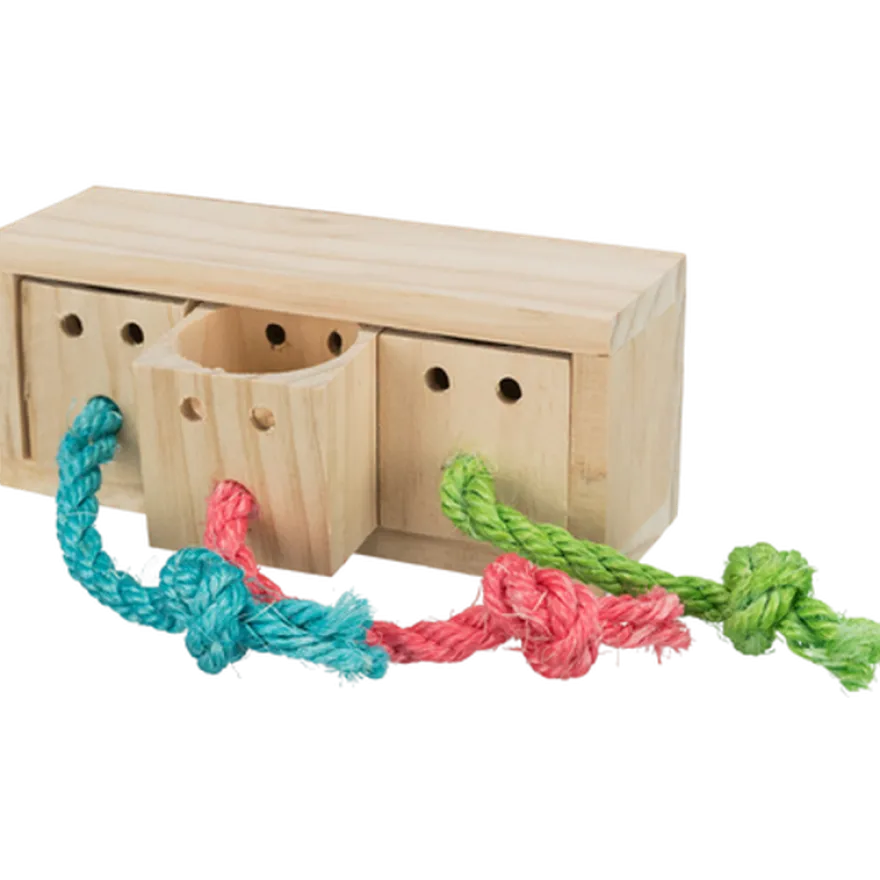 Snackkube i tre, brun 16 cm