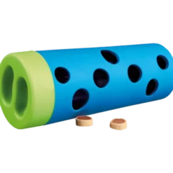 Snackrull for hund i naturgummi blå 14 cm