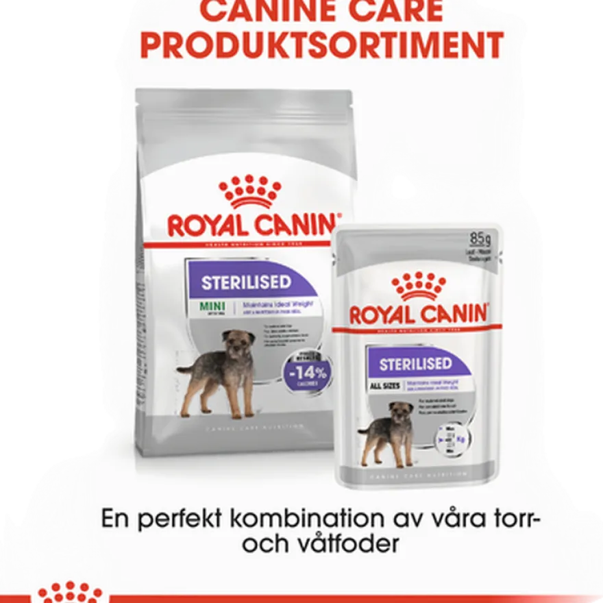 Sterilisert Adult Mini tørrfôr for hunder 8 kg