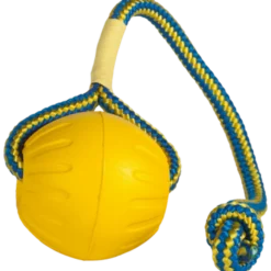 Swing & Fling Durafoam Fetch Ball på tau Gul Medium