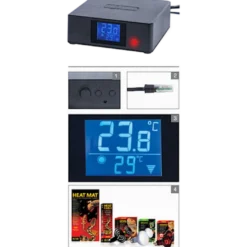 Termostat - elektrisk av/på-termostat svart 100 W