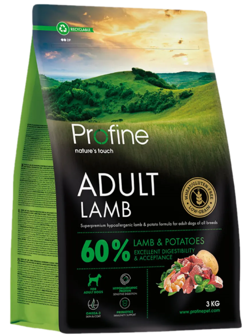 Tørrfôr til hund Adult lam og poteter 3 kg