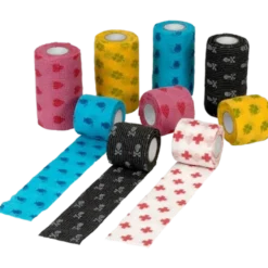 Vet-Flex Elast Binda Selvklebende 10cm*4,5m Neonmix.