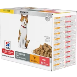 Young Adult Sterilised Chicken Salmon Pouch - Wet Cat Food 48 x 85 g