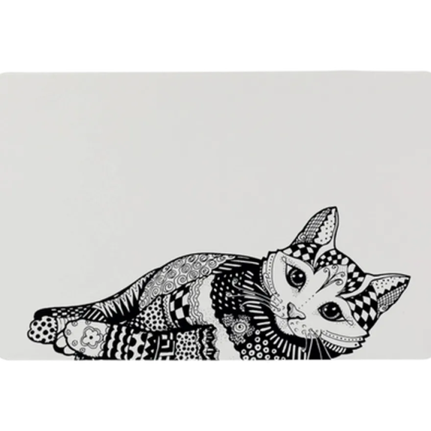 Zentangle bordskåner hvit 44 cm